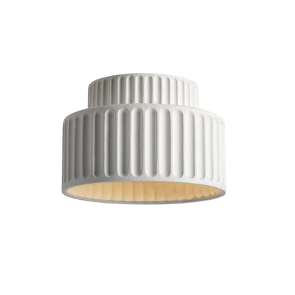 Lámpara de techo de resina de montaje empotrado, casquillo E27, pantalla texturizada, color blanco, para cocina, dormitorio, pasillo, perfil bajo, diseño escandinavo minimalista moderno