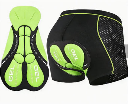 Shorts de ciclismo acolchados | Pantalones cortos para bicicleta con gel 5D y tejido elástico transpirable | Shorts de ciclismo cómodos para hombres y mujeres