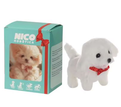 Battery-Powered Animated Plush Puppy Toy Walks Barks Wags Tail Realistic Movement Interactive Dog for Kids Brown White