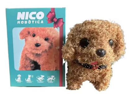 Touch-Activated Robotic Stuffed Animal Puppy Toy Responds to Petting Moves Head and Tail Battery Powered Companion for Kids Elderly Dementia