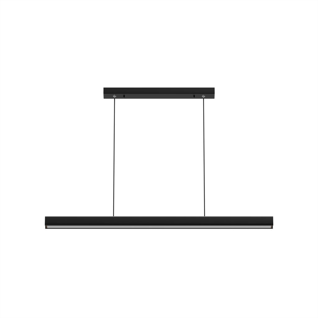 Hanging Light Fixture for Kitchen Island & Dining Room | Wood & Metal Linear Bar 31.5-71 in | Height-Adjustable Overhead LED | Remote-Contro