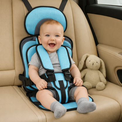 Asiento elevador de viaje para niños Ortekor | Asiento de coche portátil con arnés de 5 puntos | Diseño cómodo para viajes seguros