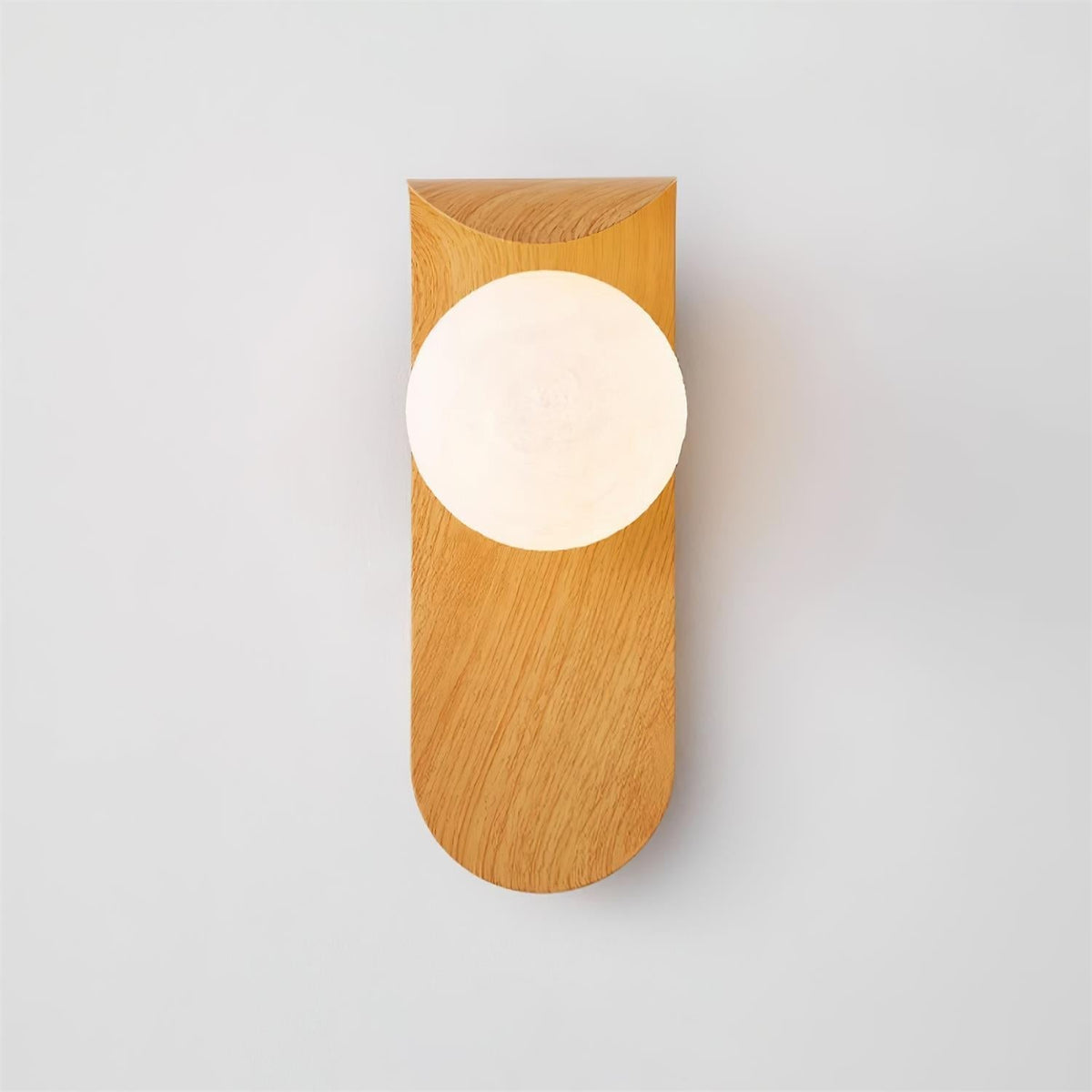 Contemporary Wood-Finish Wall Sconce with Glass or Acrylic Globe Shade for Living Room & Bedroom