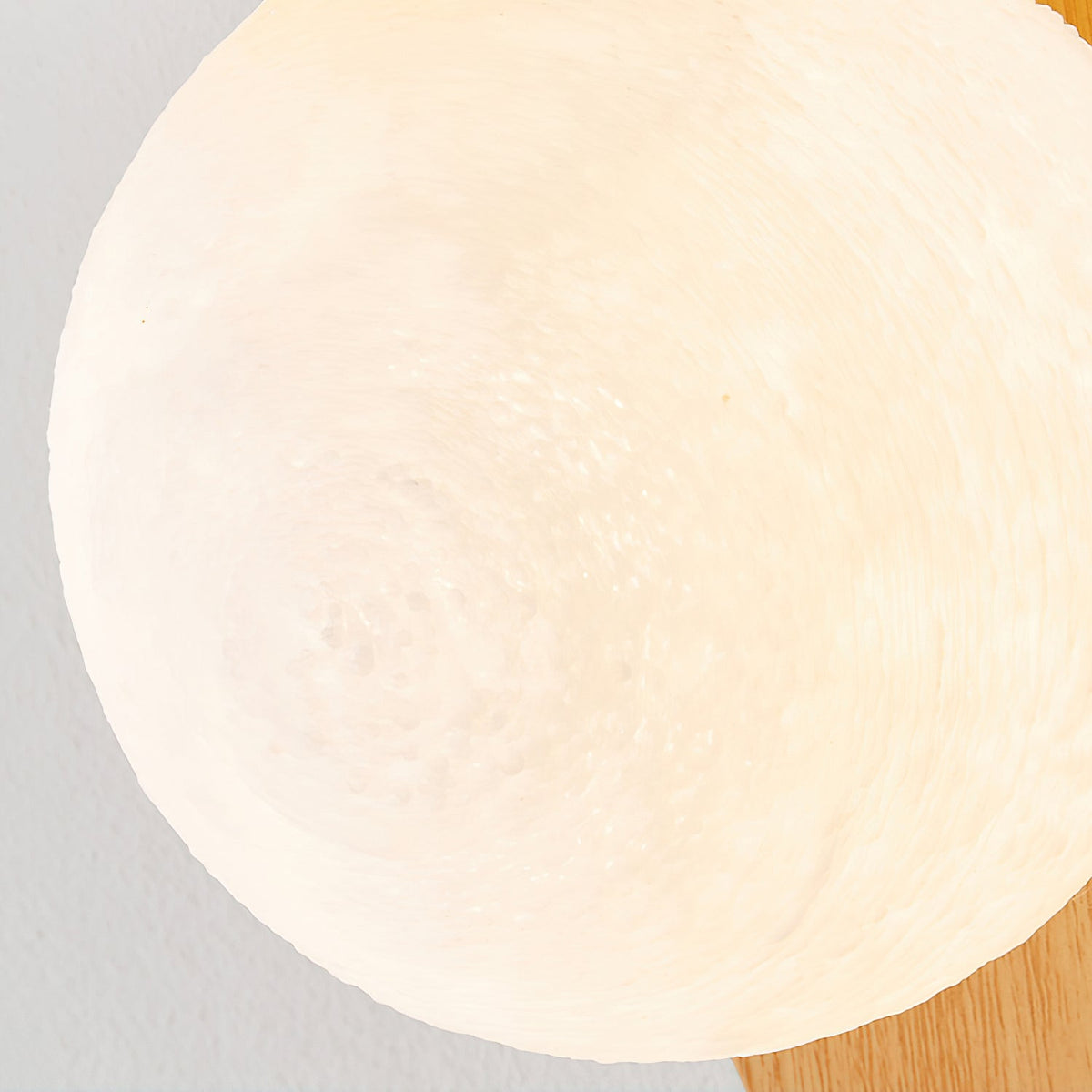 Spherical Sconce with Timber Accent – Frosted Orb Fixture for Bathrooms, Hallways & Bedrooms – Dimmable G9 Base