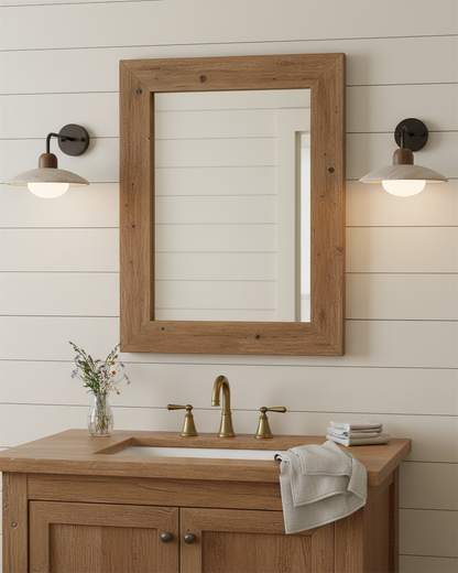 Curved Stone Sconce with Mixed-Material Arm for Bedside & Bath Vanity Reading Light Warm Organic Bedroom Hallway Entryway Accent