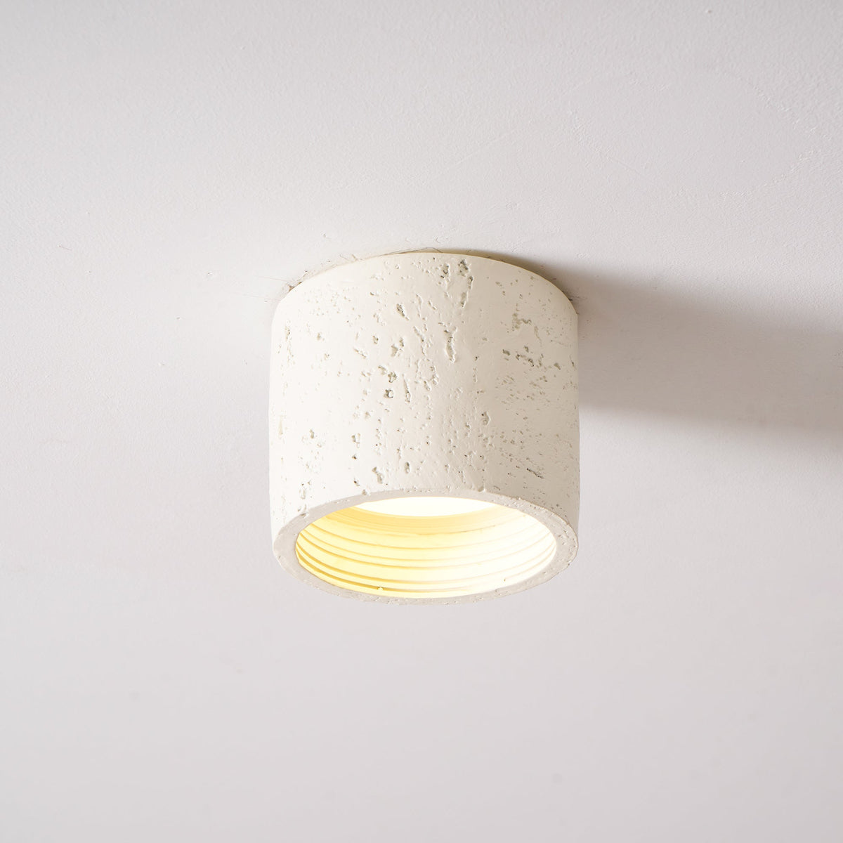 Flush Mount LED Light Fixture Set of 2 Composite Material Small Profile 5.5 Inch Warm Lighting for Kitchen Dining Room Hallway Apartment Bla