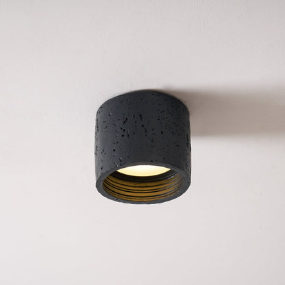 Flush Mount LED Light Fixture Set of 2 Composite Material Small Profile 5.5 Inch Warm Lighting for Kitchen Dining Room Hallway Apartment Bla