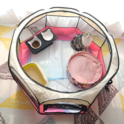 Parque plegable de malla para gatos | Corralito portátil para gatos para exteriores con visibilidad de 360° para un juego seguro y cómodo