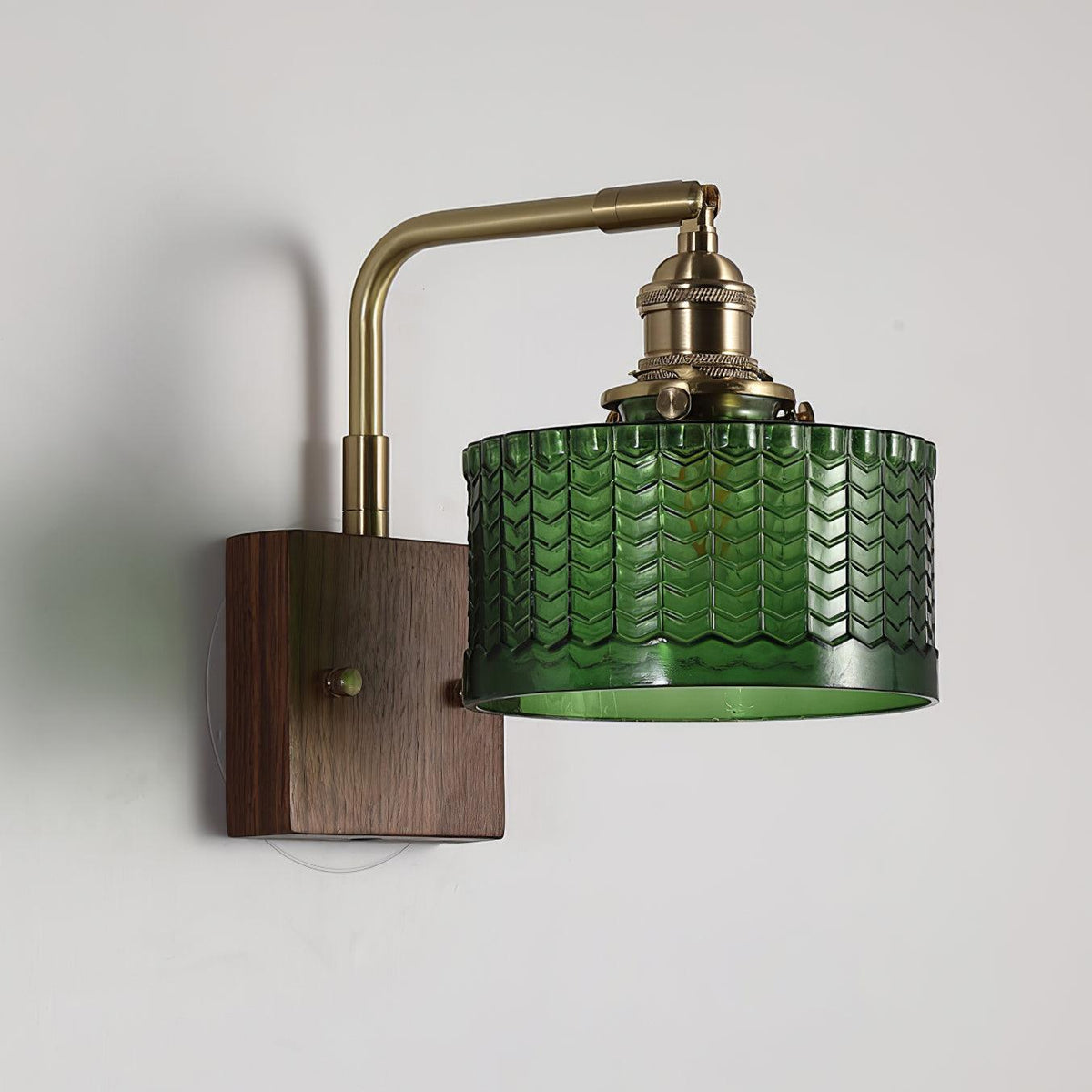 Sconce Fixture with Tinted Globe Shade – Wood & Metal Construction for Bathroom Vanity Bedroom Hallway – 9.4 Inch Diameter – Damp Location S