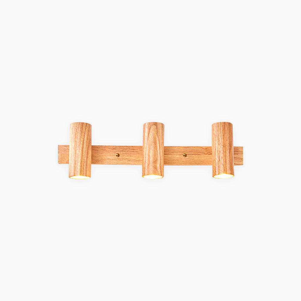 Rotating Track Spotlight with Wood Accent – Single or Multi-Head LED Fixture for Living Room, Bedroom & Home Office – Adjustable Directional