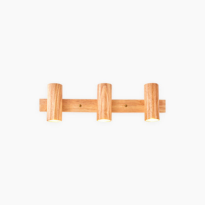 Rotating Track Spotlight with Wood Accent – Single or Multi-Head LED Fixture for Living Room, Bedroom & Home Office – Adjustable Directional