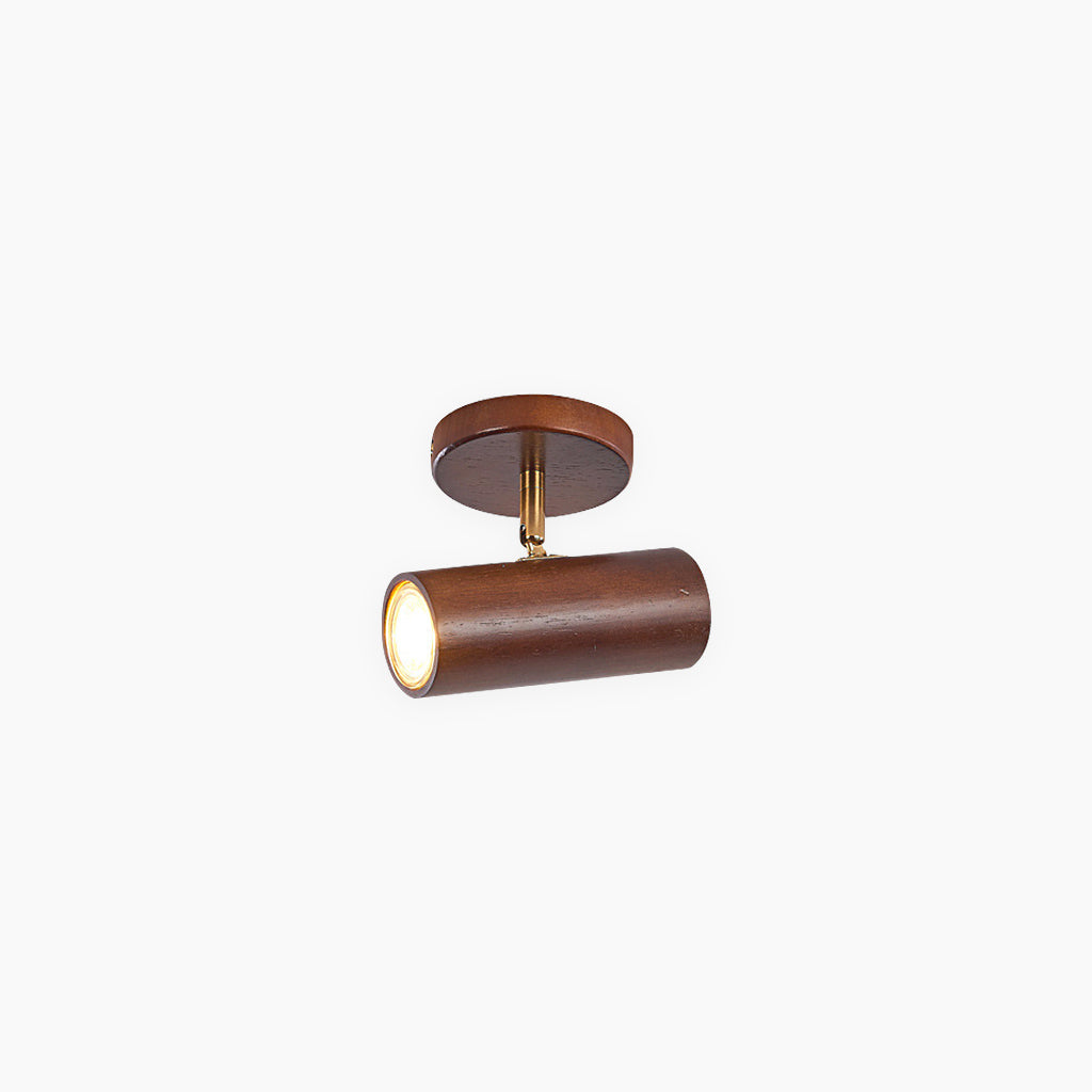 Rotating Track Spotlight with Wood Accent – Single or Multi-Head LED Fixture for Living Room, Bedroom & Home Office – Adjustable Directional