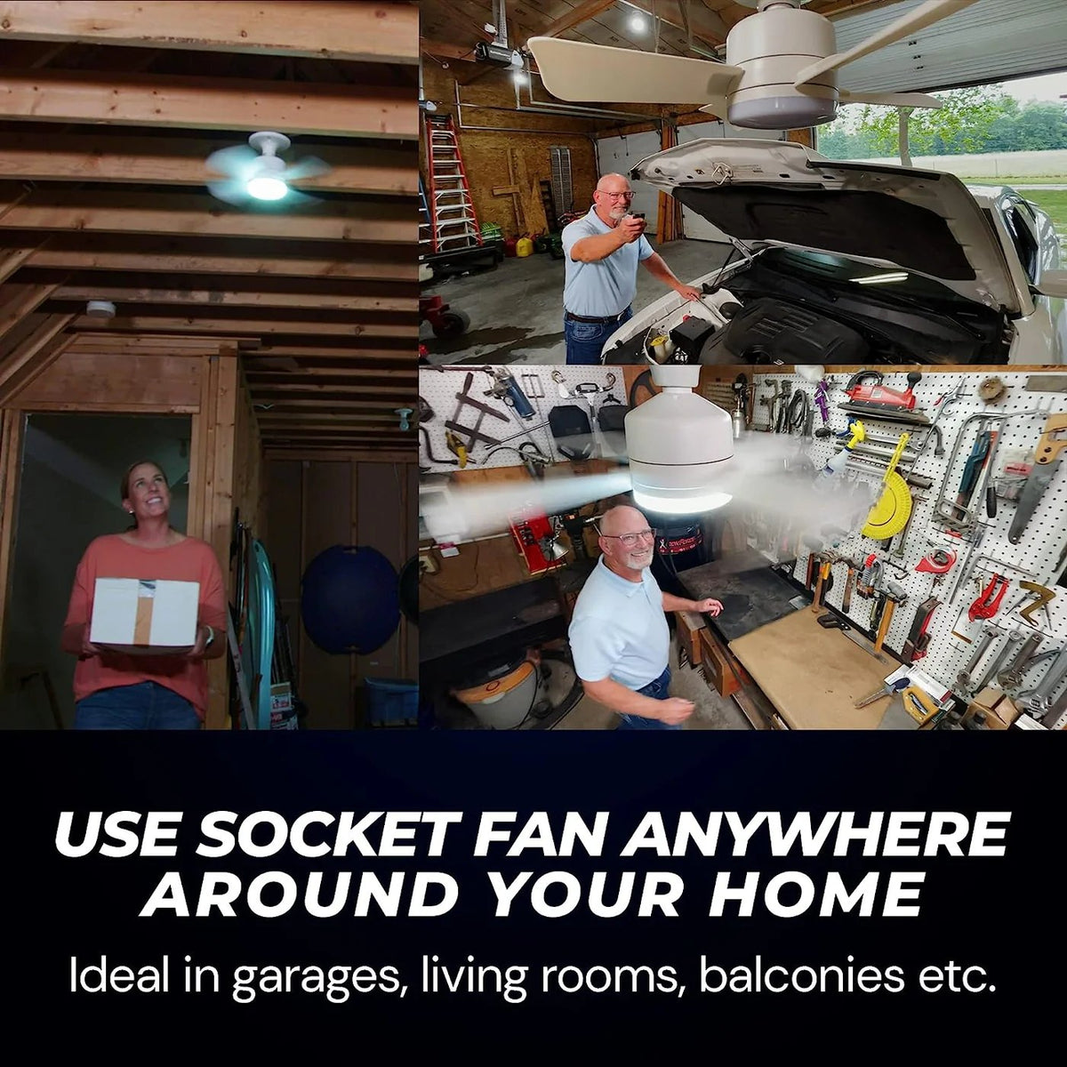 Ceiling Fans with Lights | Portable Fan & Light Combo with Remote Control | Easy Installation for Instant Comfort