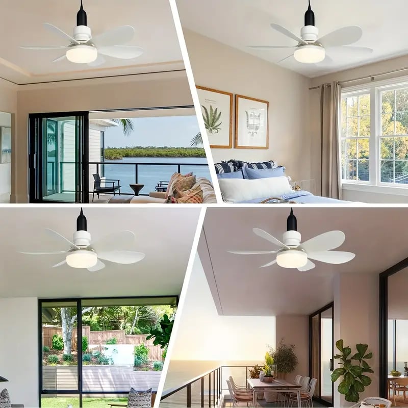 Ceiling Fans with Lights | Portable Fan & Light Combo with Remote Control | Easy Installation for Instant Comfort