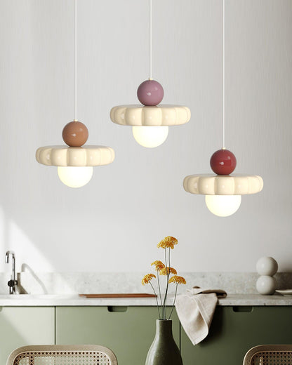 Lámpara colgante retro con pantalla curva – Lámpara de techo con casquillo G9 para comedor, cocina y dormitorio – Lámpara colgante moderna ajustable