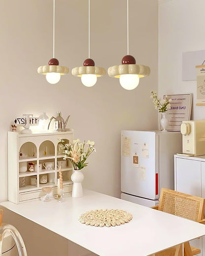 Lámpara colgante retro con pantalla curva – Lámpara de techo con casquillo G9 para comedor, cocina y dormitorio – Lámpara colgante moderna ajustable