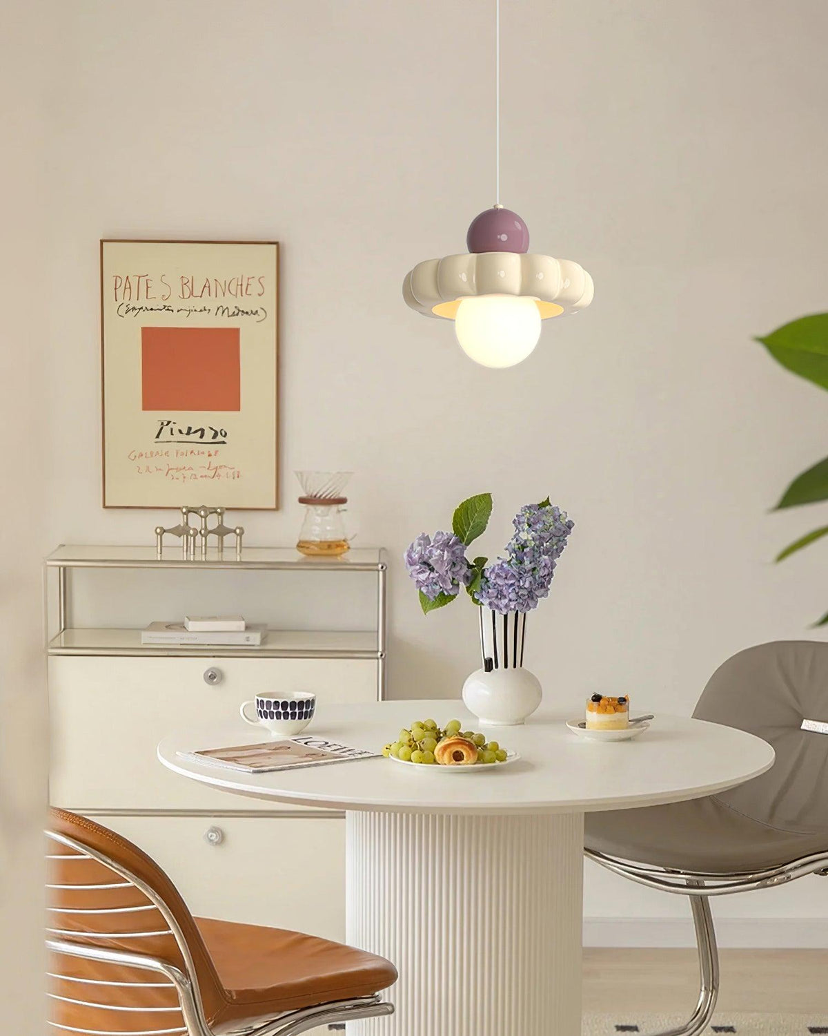 Lámpara colgante retro con pantalla curva – Lámpara de techo con casquillo G9 para comedor, cocina y dormitorio – Lámpara colgante moderna ajustable