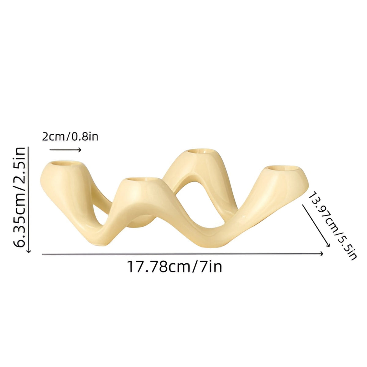 Celestia Ripple Candle Holder - Ceramic Sculptural Design, Modern Accent