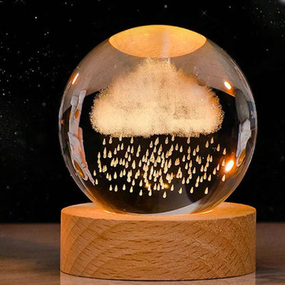 Ortekor CelestialGlow | LED Night Light Sphere with 3D Space Engravings | Enchanting Glow for Magical Ambiance