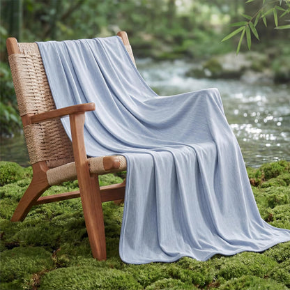 Confort Acogedor | Manta refrescante de verano de rayón de bambú para personas calurosas | Manta ligera para viajes y uso al aire libre