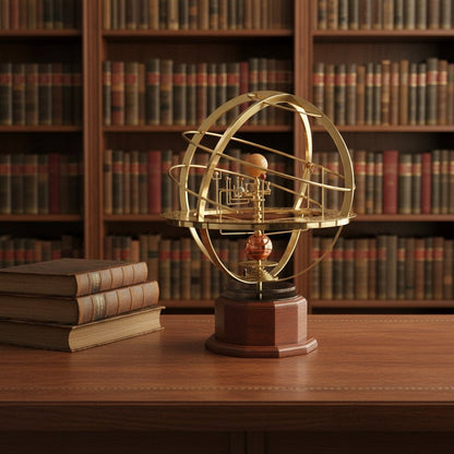 Hand-Cranked Planetary Model Astronomy Display Desktop Decor Solar System Teaching Aid Brass Finish Space Education for Students Office