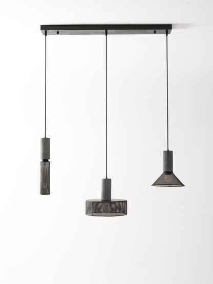 Industrial Concrete Hanging Light Fixture with Metal Accent for Dining Room, Kitchen Island & Bedroom – Adjustable Cord, E26 Socket, Modern