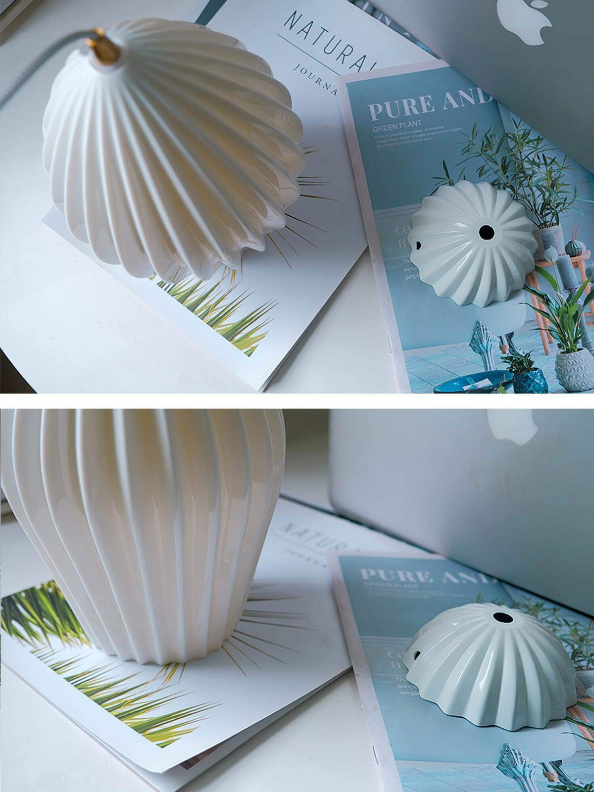 Ceramic Hanging Light Fixture White Ribbed Shade E14 Socket for Kitchen Island Dining Room Table Ceiling Adjustable Cord