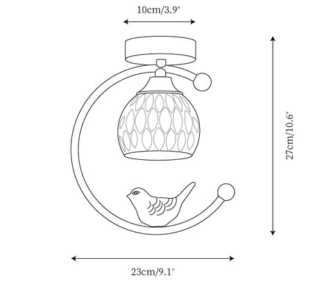 AvianGlow | Charming Elegant Ceramic Ceiling Light Fixture