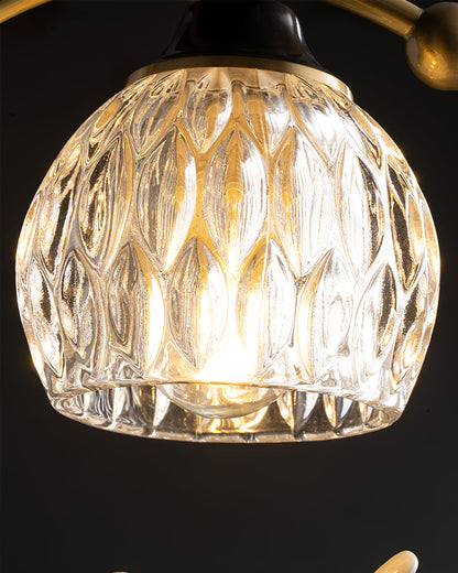 Decorative Bird Pendant Light with Brass Frame & Glass Shade for Bedroom, Dining Room & Living Room | Indoor Hanging Fixture 9 in × 11 in