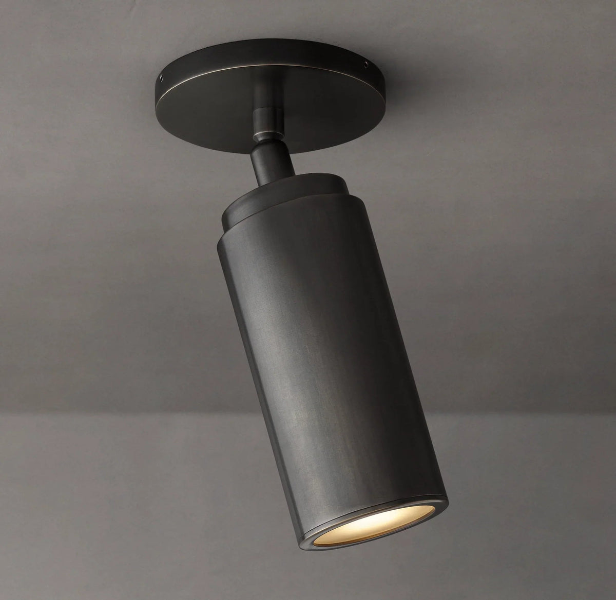 Compact Brass Ceiling Light Fixture 9 Inches Tall Hardwired Small Flush Mount for Hallway Entryway Bedroom Bathroom Closet GU10 Bulb Base