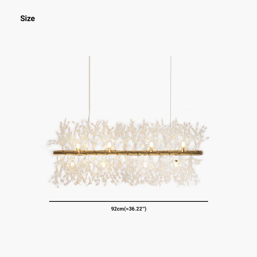 Sparkling Glass Crystal Ceiling Fixture Multi-Head Round & Rectangular LED Overhead Lighting for Dining Room Living Room Entry Hall Foyer Be