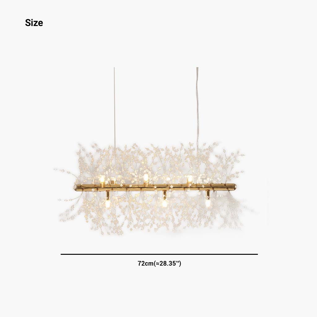 Sparkling Glass Crystal Ceiling Fixture Multi-Head Round & Rectangular LED Overhead Lighting for Dining Room Living Room Entry Hall Foyer Be
