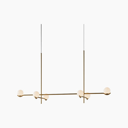 Multi-Globe Hanging Fixture with Adjustable LED Lighting for Dining Areas, Bedrooms & Entryways – Metal Frame with Glass Spheres in Black or