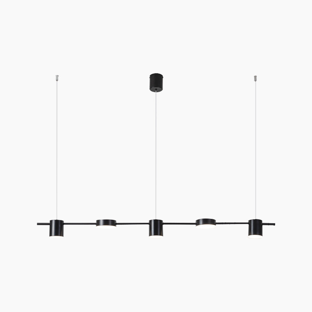Multi-Head Island Pendant Light with Adjustable Brightness and Temperature for Dining Tables | Modern Aluminum Overhead Fixture in Black or