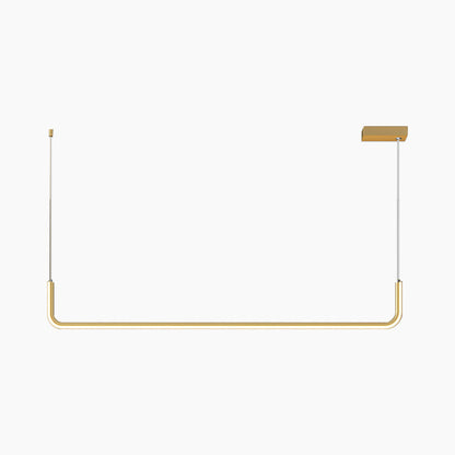 Linear LED Ceiling Light Fixture Dimmable Black Gold Modern Hanging Lamp for Kitchen Island Dining Room Living Room Bedroom Adjustable Heigh