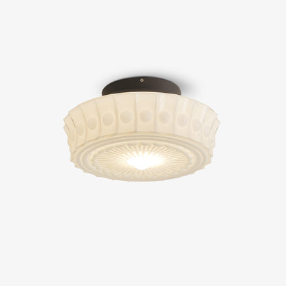 Flush Mount Ceiling Light Fixture Multi-Bulb Black Metal Glass 14 Inch for Living Room Dining Room Indoor Overhead Lighting E26 E27 Base