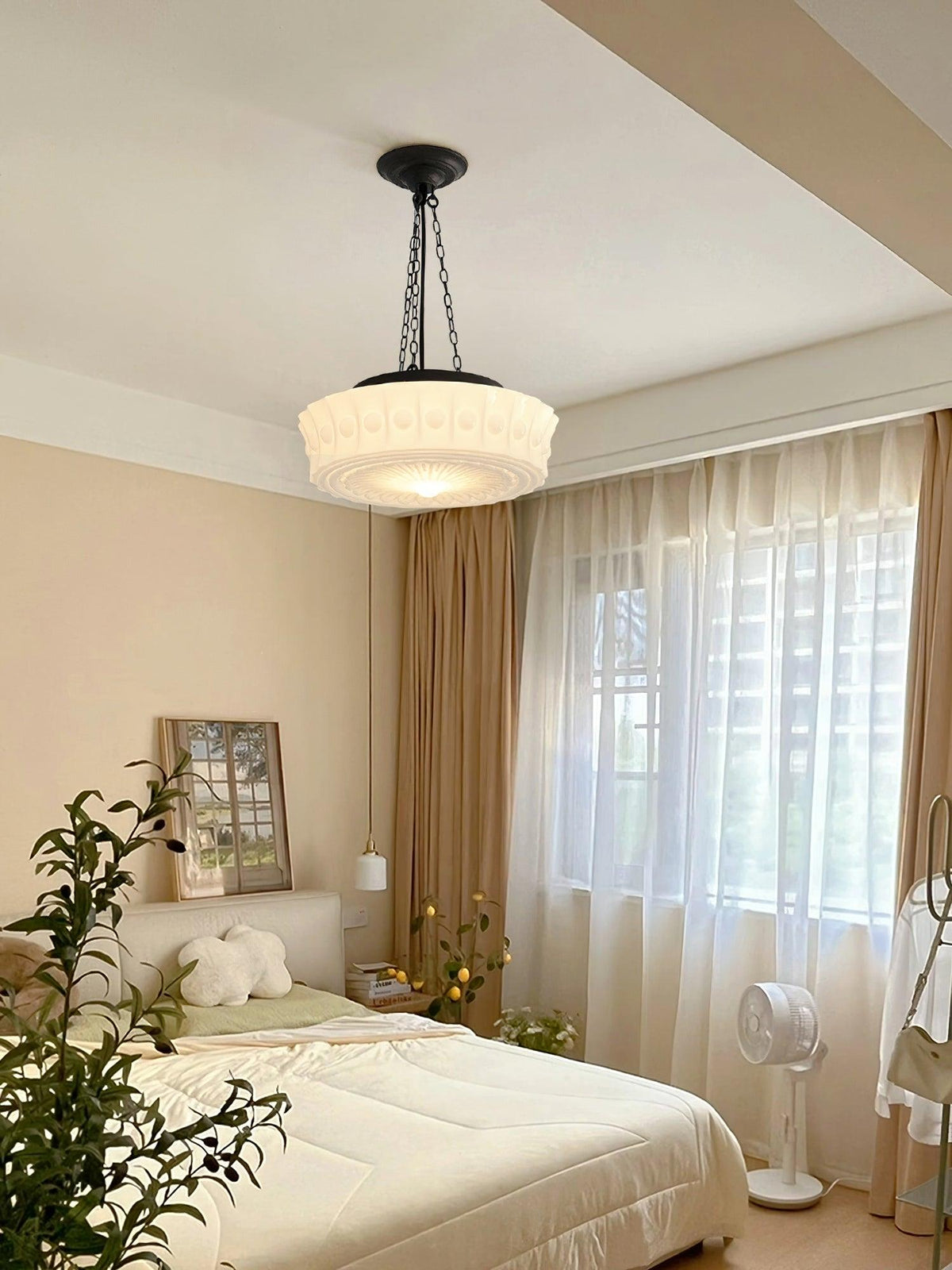 Hanging Ceiling Fixture with Dome Shade and Height-Adjustable Suspension for Kitchen Islands, Breakfast Nooks, Dining Spaces
