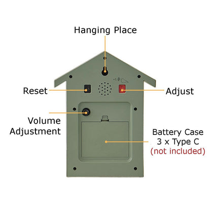 Charming Cuckoo Clock | Traditional Wall Clock with Elegant Design | Battery Operated for Easy Setup
