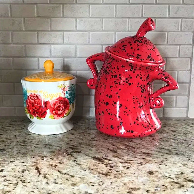 Kitchen Canister with Hands on Hips Design, Cookie Jar for Treats, Snack Container, Kitchen Storage Container