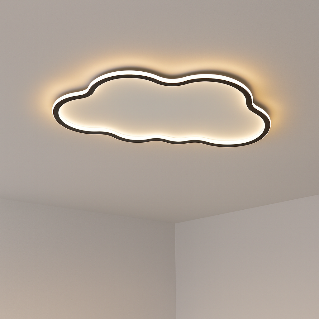 Lámpara de techo LED de montaje empotrado, 20 pulgadas, forma de nube, color blanco, para dormitorio, sala de estar, pasillo, decoración moderna, minimalista y escandinava