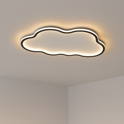 Lámpara de techo LED de montaje empotrado, 20 pulgadas, forma de nube, color blanco, para dormitorio, sala de estar, pasillo, decoración moderna, minimalista y escandinava