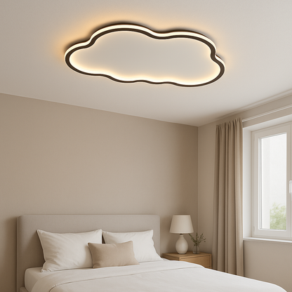 Lámpara de techo LED de montaje empotrado, 20 pulgadas, forma de nube, color blanco, para dormitorio, sala de estar, pasillo, decoración moderna, minimalista y escandinava