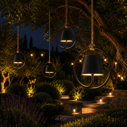 Rechargeable Outdoor Hanging Lantern with Jute Cord – Waterproof LED Pendant Light for Patio, Garden & Pergola