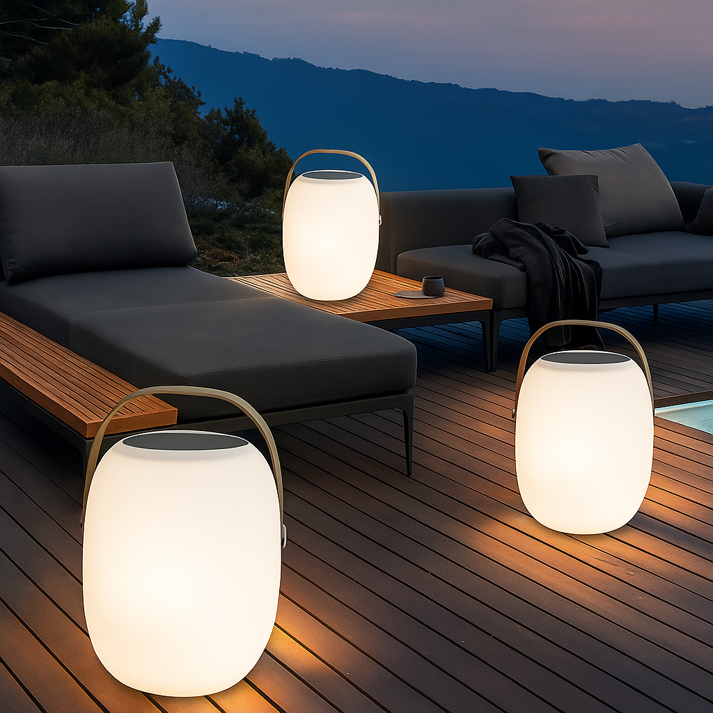 Cordless Solar LED Lantern 12 Inch Glass Rechargeable Outdoor Light for Patio Deck Balcony Garden Dining Evening Illumination Battery Operat