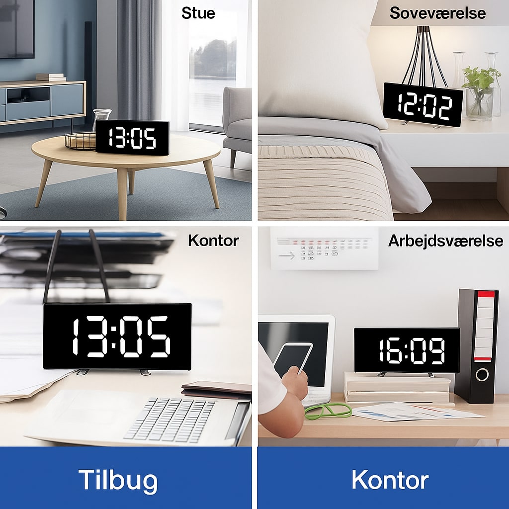 USB-Powered LED Alarm Clock with Curved Screen 6.7 × 2.8 × 1.2 Inches Battery Backup Nightstand Clock Large Display for Bedroom Office Deskt