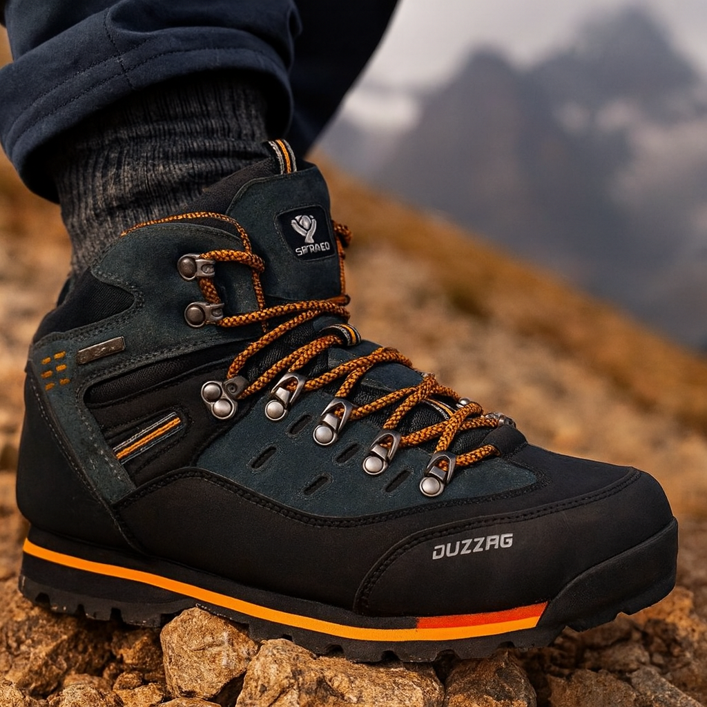 Men's Waterproof Hiking Boots with Non-Slip Rubber Sole – Mid-Ankle Trekking Shoes for Winter Trail Walking, Outdoor Adventures & Mountain