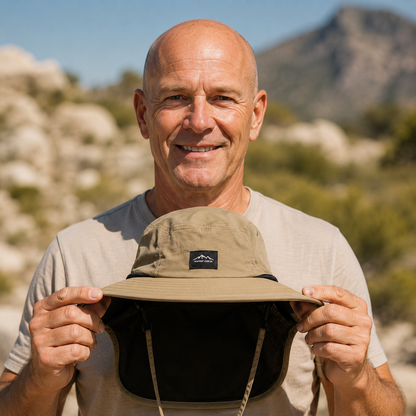 Sombrero de ala ancha con protector de cuello completo y protección UV UPF 50+ para hombres y mujeres: accesorio de secado rápido para exteriores