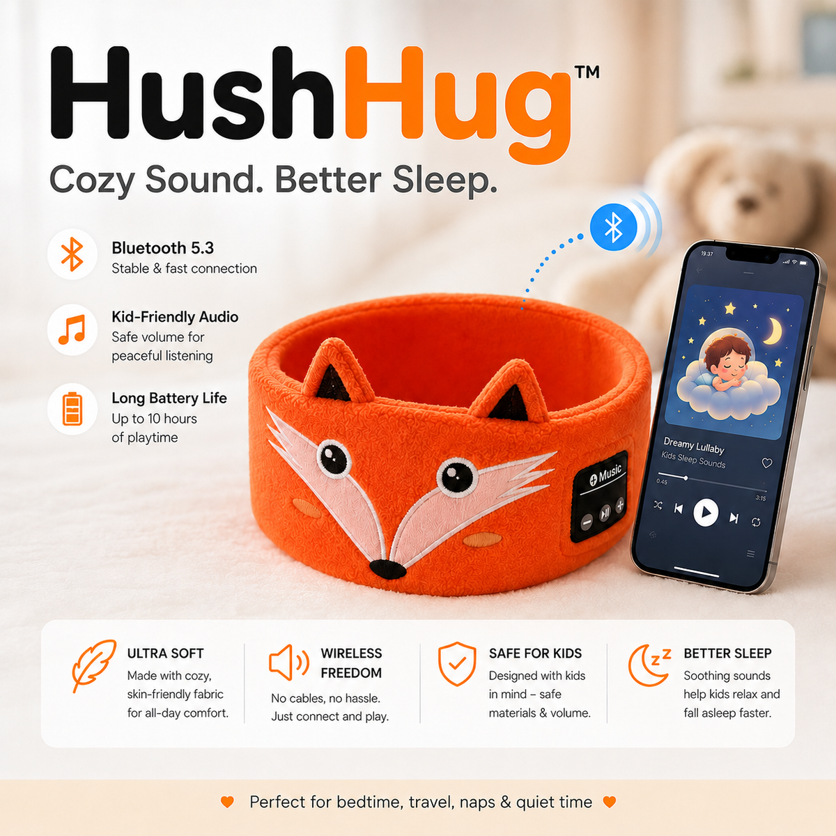 HushHug™ – Calming Soft Headband
