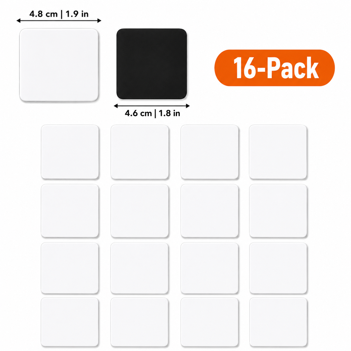 DIY Photo Fridge Magnets – Clear Acrylic Blank Magnet Set for Custom Pictures & Keepsakes – Round, Square & Rounded Edges – 9 or 16 Pack