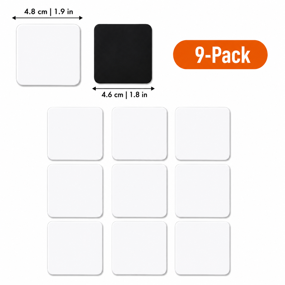 DIY Photo Fridge Magnets – Clear Acrylic Blank Magnet Set for Custom Pictures & Keepsakes – Round, Square & Rounded Edges – 9 or 16 Pack